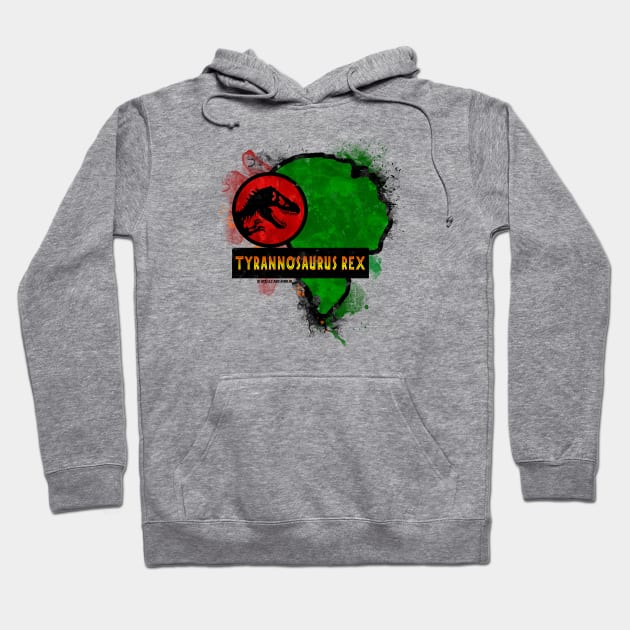 Tyrannosaurus Rex - Jurassic T rex Dino Paddock Sign Hoodie by Jurassic Merch